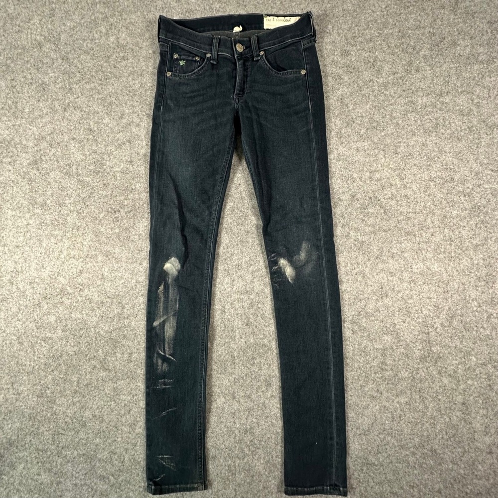 Rag & Bone Skinny Jeans Womens 24 Richmond Dark Wash Crown Art Custom